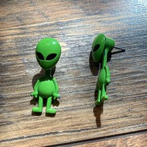 Alien poke through earrings